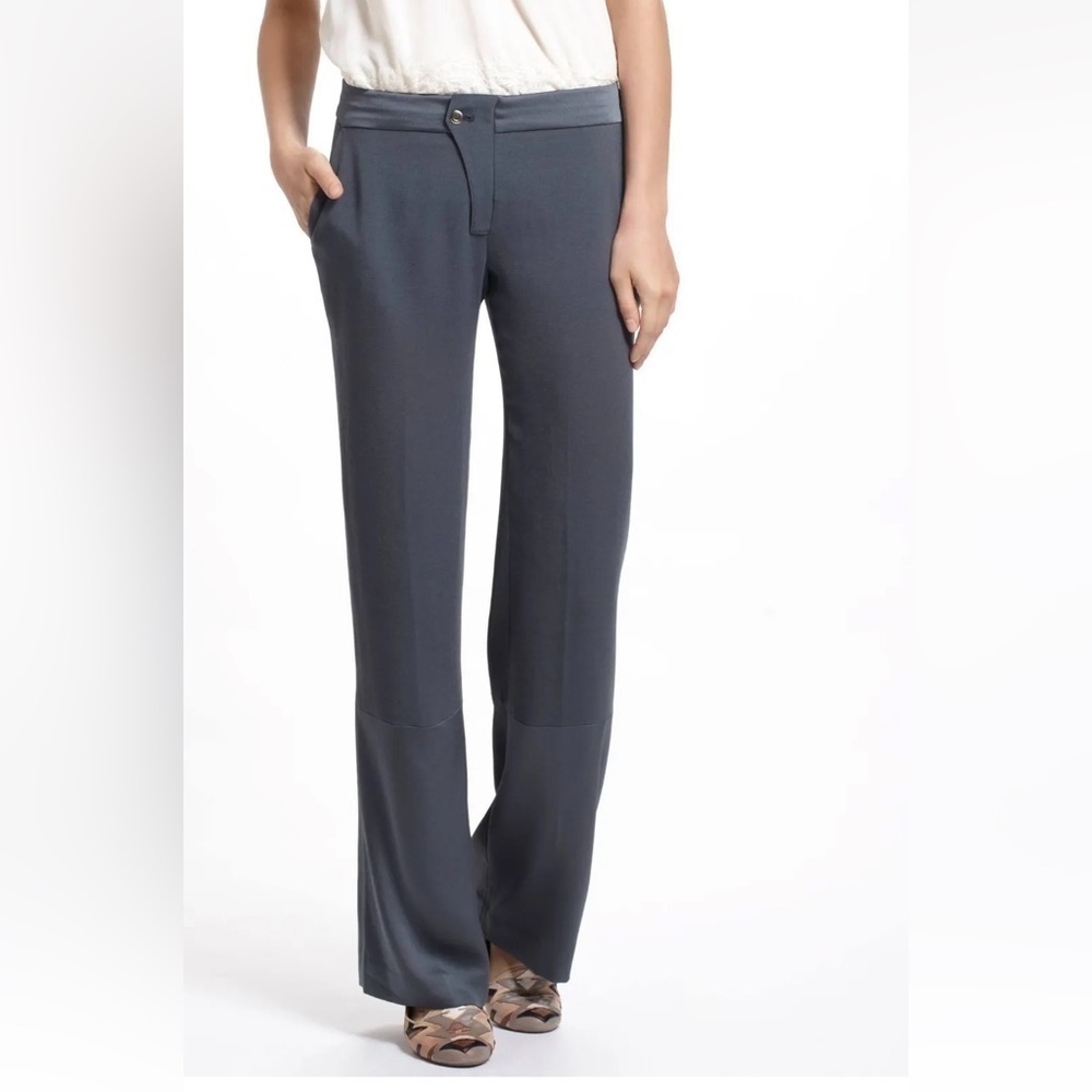 Anthropologie Leifsdottir Grey Mixed Fabric Suvi Plus Size Trousers Pants Sz 14